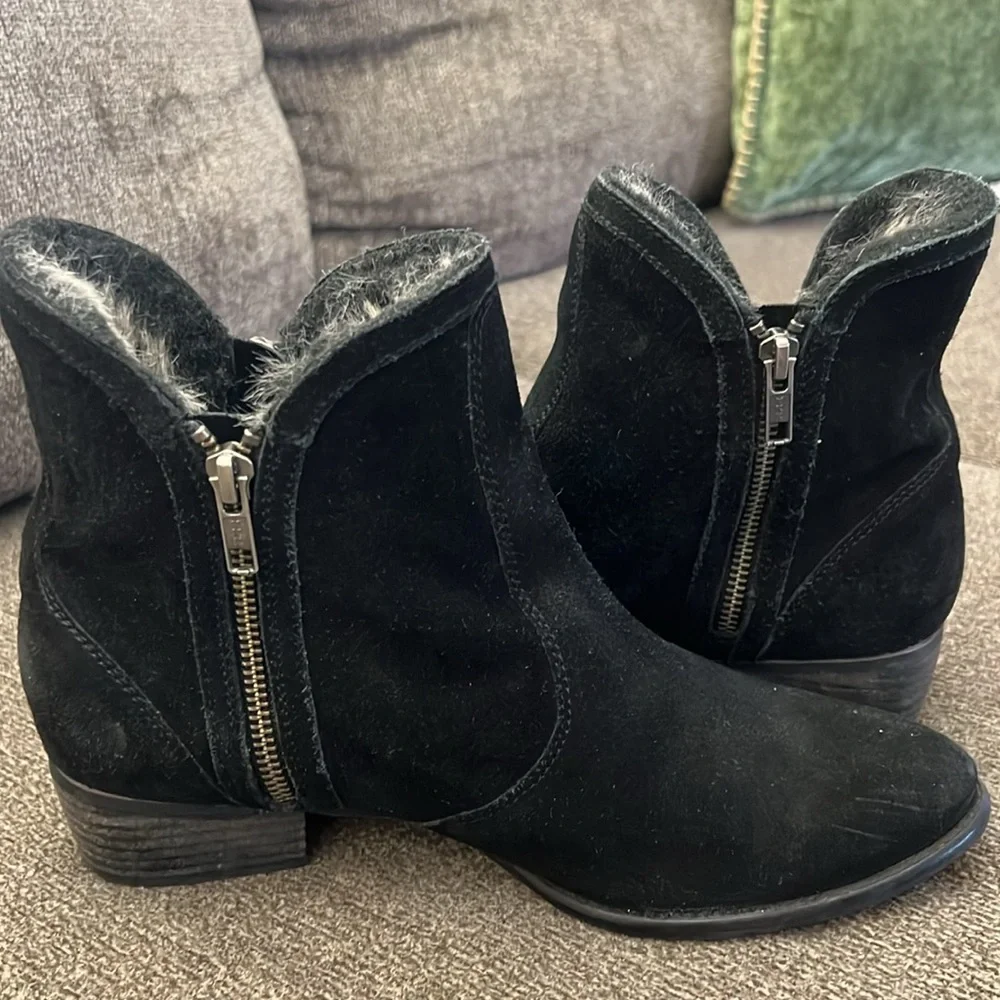 Anthropologie Lied‎ Do faux Fur Suede Ankle Boots  size 9